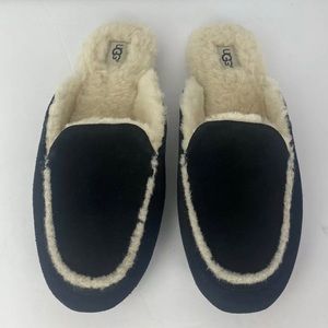 Ugg Women’s Black Suede Slip On Slippers Size 6 NWOT.